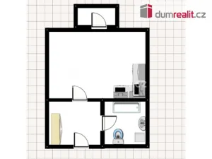 Pronájem bytu 1+kk, Praha - Čakovice, Bermanova, 37 m2