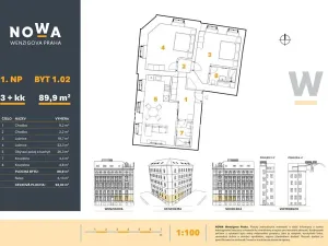 Prodej bytu 3+kk, Praha - Nové Město, Wenzigova, 90 m2