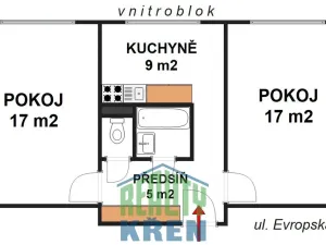 Prodej bytu 2+1, Praha - Vokovice, Evropská, 53 m2