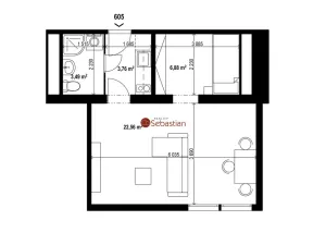 Pronájem bytu 1+1, Teplice - Trnovany, Antonína Sochora, 36 m2