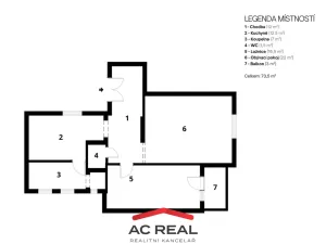 Pronájem bytu 2+1, Brno, Čápkova, 73 m2