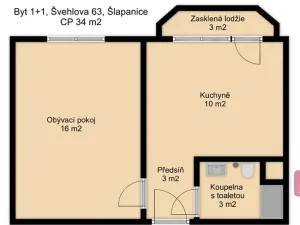 Prodej bytu 1+1, Šlapanice, Švehlova, 34 m2