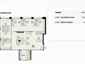 Pronájem kanceláře, Praha - Žižkov, Husitská, 123 m2
