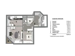 Prodej bytu 2+1, Liberec, Křížová, 62 m2