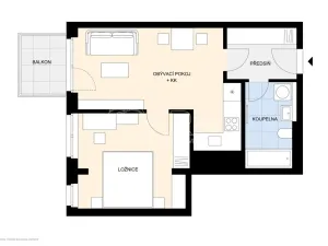Pronájem bytu 2+kk, Kralupy nad Vltavou, Nádražní, 44 m2