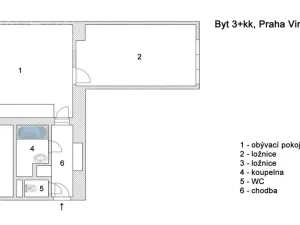Pronájem bytu 3+kk, Praha - Vinohrady, Nad Primaskou, 56 m2