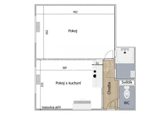 Pronájem bytu 2+kk, Praha - Dejvice, Koulova, 40 m2