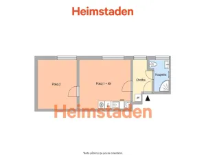 Pronájem bytu 2+kk, Ostrava - Kunčičky, Výhradní, 47 m2