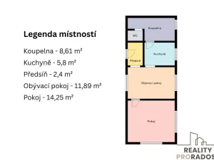 Pronájem bytu 2+1, Hodonín, Kolískova, 43 m2