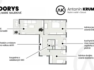 Pronájem bytu 3+1, Ostrava - Poruba, Marie Majerové, 70 m2