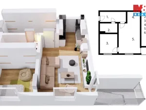 Pronájem bytu 2+kk, Klatovy, K Čínovu, 48 m2