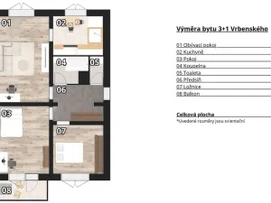 Prodej bytu 3+kk, Brno - Komín, Vrbenského, 75 m2