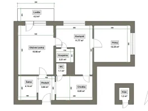 Prodej bytu 2+1, Otrokovice, SNP, 60 m2