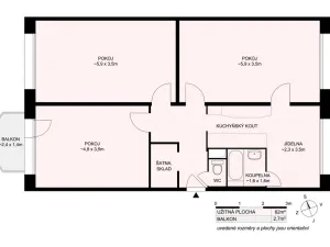 Prodej bytu 3+1, Tábor, 83 m2