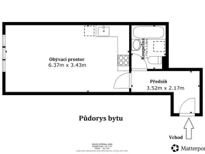 Prodej bytu 1+kk, Šestajovice, Komenského, 32 m2