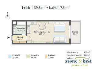Pronájem bytu 1+kk, Praha - Strašnice, Zvěřinova, 38 m2
