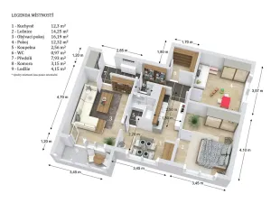 Prodej bytu 3+1, Velké Opatovice, Hliníky, 75 m2