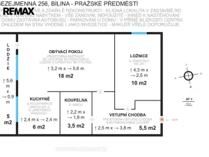 Pronájem bytu 2+kk, Bílina - Pražské Předměstí, Bezejmenná, 48 m2
