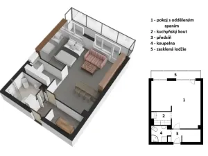 Prodej bytu 1+kk, Vrchlabí, Horská, 38 m2