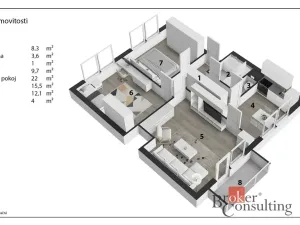 Prodej bytu 3+1, Chlumec nad Cidlinou - Kladruby, 77 m2