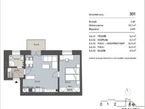 Pronájem bytu 2+kk, Brno, Provazníkova, 45 m2