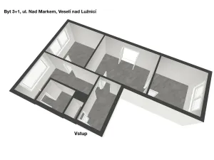 Prodej bytu 3+1, Veselí nad Lužnicí, Pod Markem, 62 m2