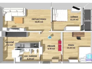 Prodej bytu 3+1, Bezdružice, Na Sídlišti, 62 m2