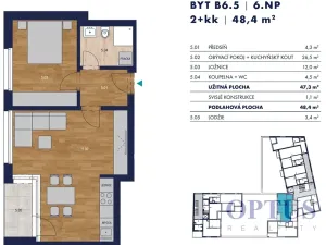 Pronájem bytu 2+kk, Praha - Michle, U plynárny, 48 m2