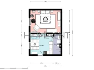 Pronájem bytu 1+1, Praha - Malešice, Bakalářská, 38 m2