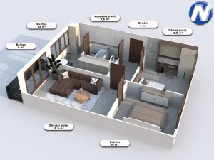 Prodej bytu 3+1, Volary, Sídl. Míru, 67 m2