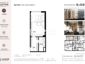 Prodej bytu 2+kk, Praha - Holešovice, Kostelní, 35 m2