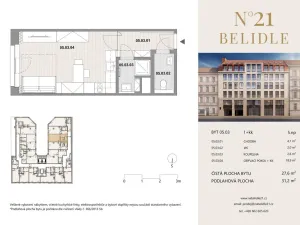 Prodej bytu 1+kk, Praha - Smíchov, Na bělidle, 31 m2