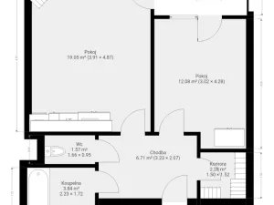 Pronájem bytu 2+kk, Brno - Žebětín, Říčanská, 53 m2