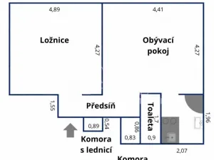 Pronájem bytu 2+kk, Praha - Smíchov, Stroupežnického, 52 m2