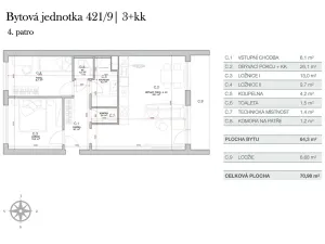 Prodej bytu 3+kk, Praha - Lhotka, Jílovská, 71 m2