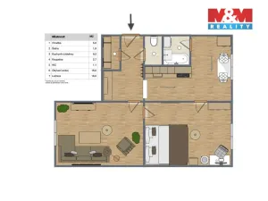 Prodej bytu 2+1, Strakonice - Strakonice I, Mlýnská, 54 m2