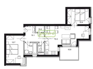 Pronájem bytu 3+kk, Praha, Vladycká, 55 m2
