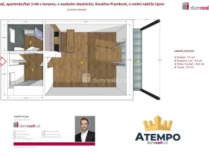 Prodej bytu 1+kk, Frymburk - Kovářov, 47 m2