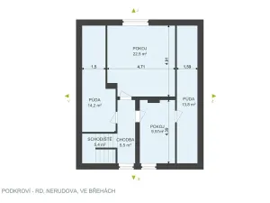 Prodej rodinného domu, Břehy, Nerudova, 123 m2