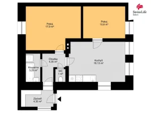 Prodej bytu 2+1, Smiřice - Rodov, 60 m2