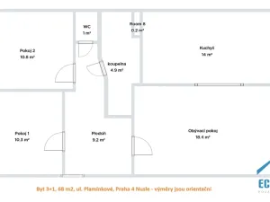 Pronájem bytu 3+1, Praha, Plamínkové, 67 m2