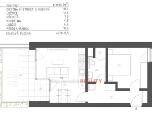 Pronájem bytu 2+kk, Znojmo, Jarošova, 45 m2