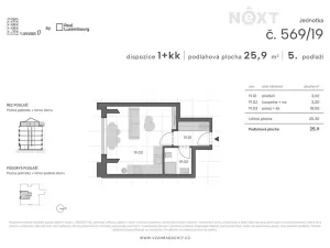 Prodej bytu 1+kk, Praha - Libeň, V zahradách, 26 m2