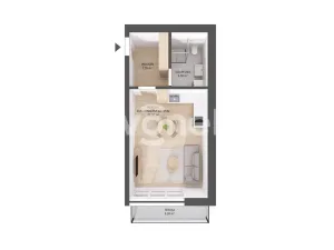 Pronájem bytu 1+kk, Otrokovice, Moravní, 40 m2