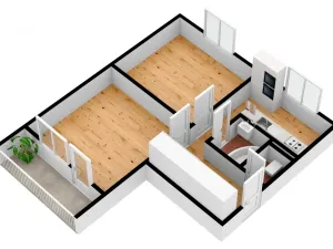Pronájem bytu 2+1, Zlín - Malenovice, Tyršova, 57 m2