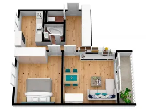 Pronájem bytu 2+1, Zlín - Malenovice, Tyršova, 57 m2