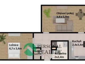 Prodej bytu 2+1, Bílina, Sídliště Za Chlumem, 58 m2