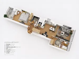Pronájem bytu 3+kk, Praha - Libeň, Přádova, 73 m2