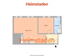 Pronájem bytu 2+kk, Ostrava - Poruba, náměstí Boženy Němcové, 54 m2