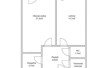 Prodej bytu 2+kk, Brno, U Červeného mlýna, 51 m2